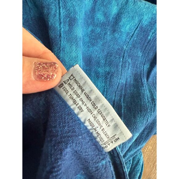 Cotton Ways Blue Art to Wear Lagenlook Top Size Small - Picture 5 of 6